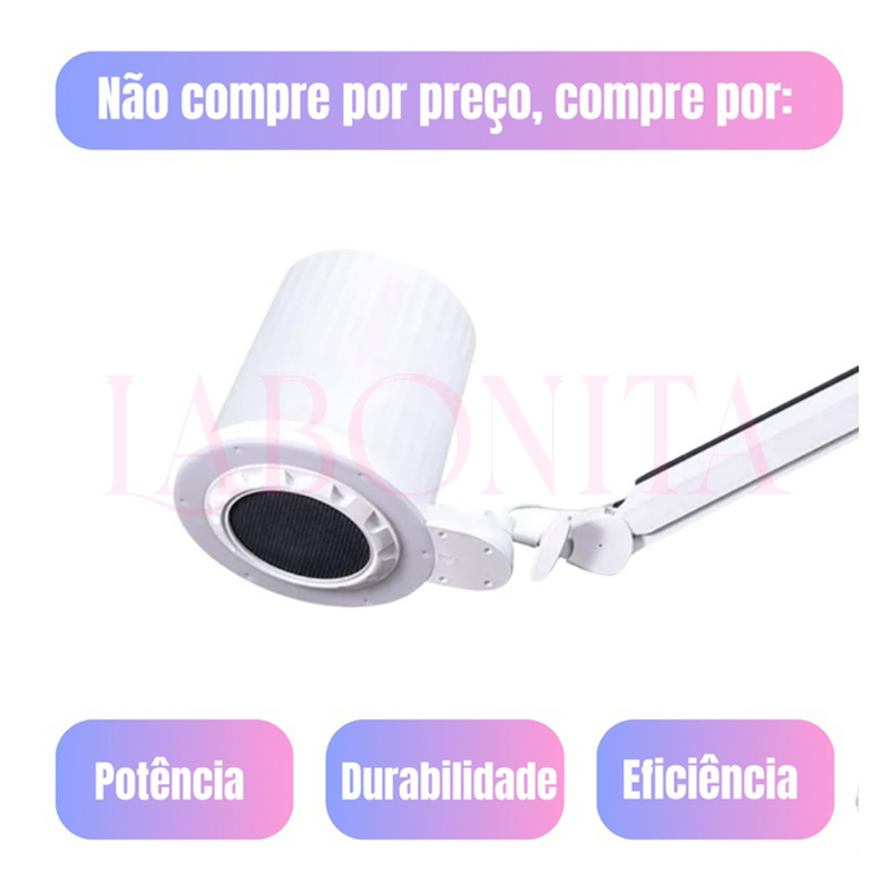 Sugador de Pó Russo D&z para Unhas Com Iluminação LED e braço articulado Alta Sucção