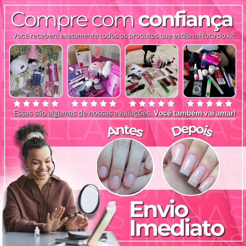 Kit Unhas Gel Manicure Profissional Luminária - Envio Imediato 📦