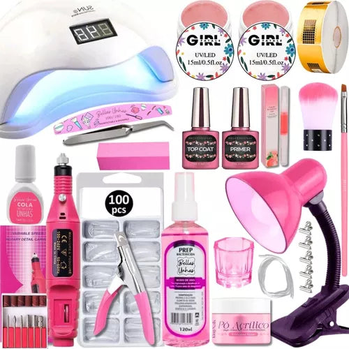 Kit Unhas Gel Manicure Profissional Luminária - Envio Imediato 📦