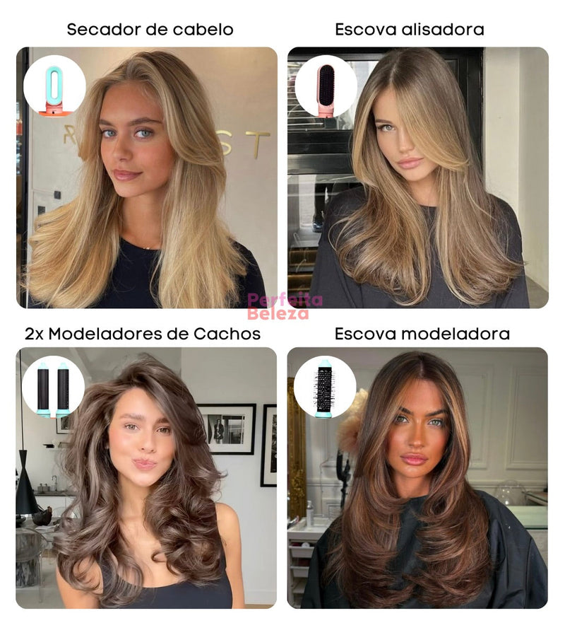 Aura Airwrap - 5 em 1: Seca, Alisa, Baby liss, Volume e Escova