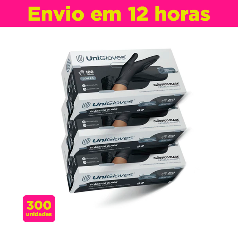 Kit Com 3 Caixas Luva Látex Descartável 300 Unidades