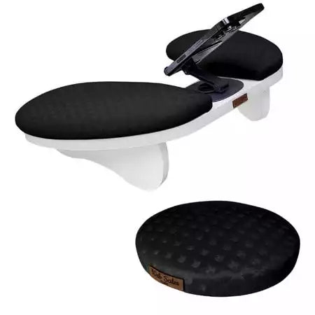 Apoio de Braço Delta Pro c/ Suporte de Celular Integrado Metal Ajustável 360° + Apoio de Cotovelo