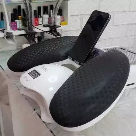 Apoio de Braço Delta Pro c/ Suporte de Celular Integrado Metal Ajustável 360° + Apoio de Cotovelo