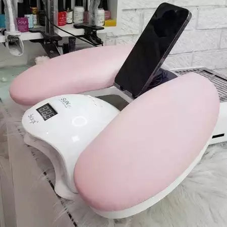 Apoio de Braço Delta Pro c/ Suporte de Celular Integrado Metal Ajustável 360° + Apoio de Cotovelo