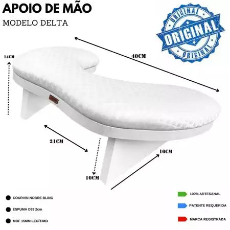 Apoio Suporte de Mão Braço Delta para Manicure Nails Designer + Suporte de Celular