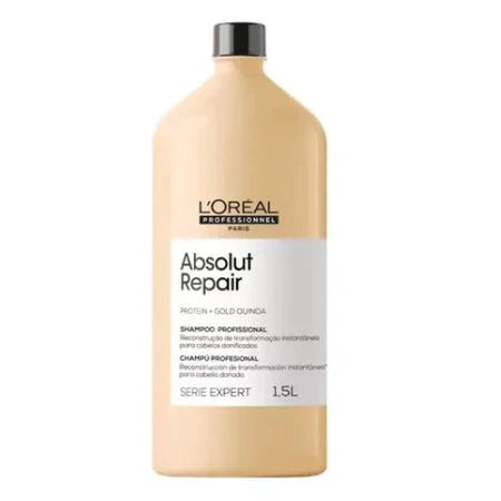 Kit Absolut Repair Gold Quinoa shampoo condicionador e mascara.