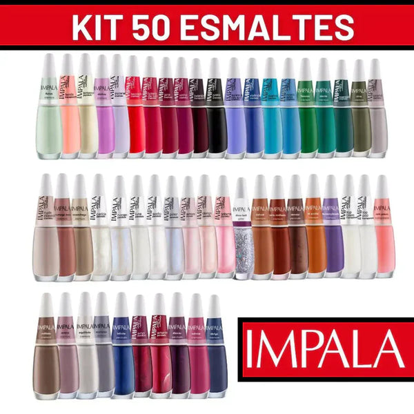 Kit 50 Esmaltes Impala Atacado Diversas Cores